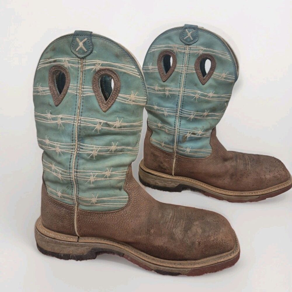 Twisted X Men's Western Work Boot Square Toe Alloy Toe with CellStretch 9.5EE